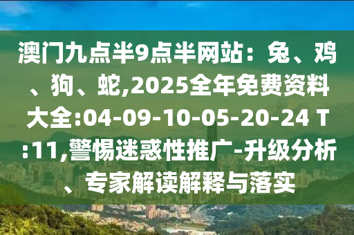 澳門九點(diǎn)半9點(diǎn)半網(wǎng)站：兔、雞、狗、蛇,2025全年免費(fèi)資料大全:04-09-10-05-20-24 T:11,警惕迷惑性推廣-升級分析、專家解讀解釋與落實(shí)